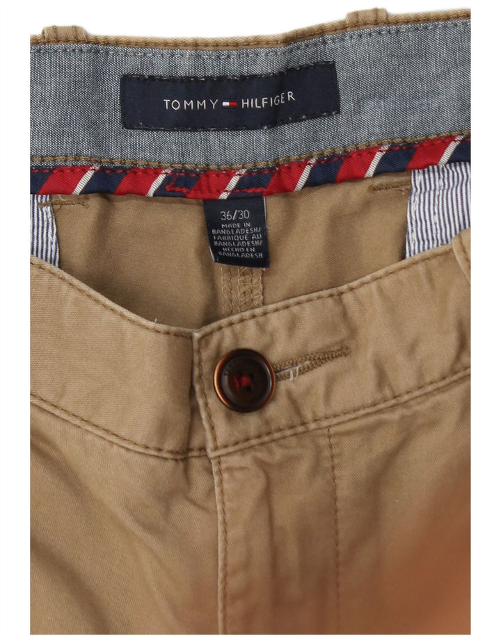 TOMMY HILFIGER Mens Straight Chino Trousers W36 L30  Beige Cotton