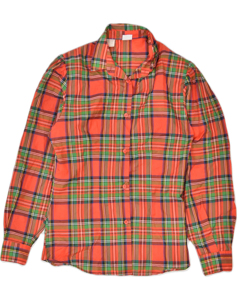 BENETTON Womens Shirt IT 44 Medium Red Check Polyester | Vintage | Thrift | Second-Hand | Used Clothing | Messina Hembry 