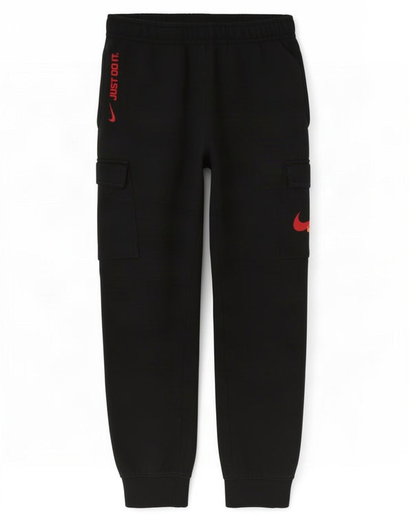 Nike Mens Graphic Cargo Tracksuit Trousers Joggers Small Black Cotton