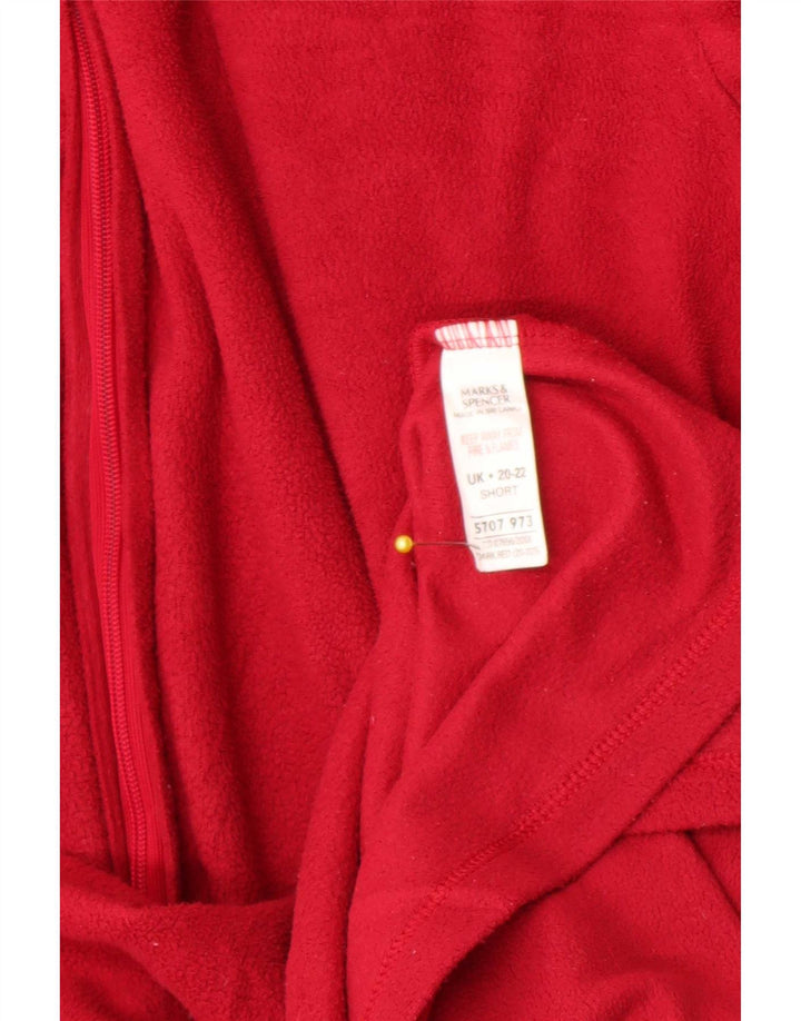 Marks & Spencer Womens Fleece Robe Dress UK 20/22 2XL Red Polyester