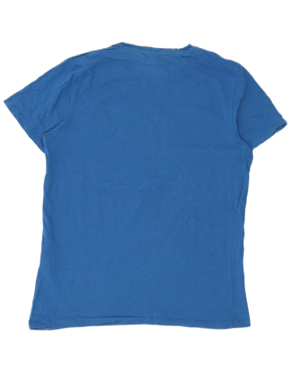 Jack & Jones Mens Graphic T-Shirt Top Large Blue Cotton