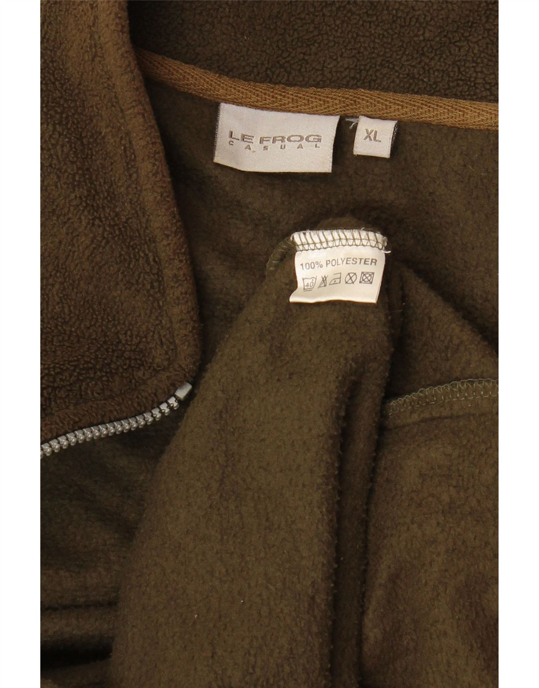 LE FROG Mens Casual Fit Fleece Gilet UK 42 XL Khaki Polyester