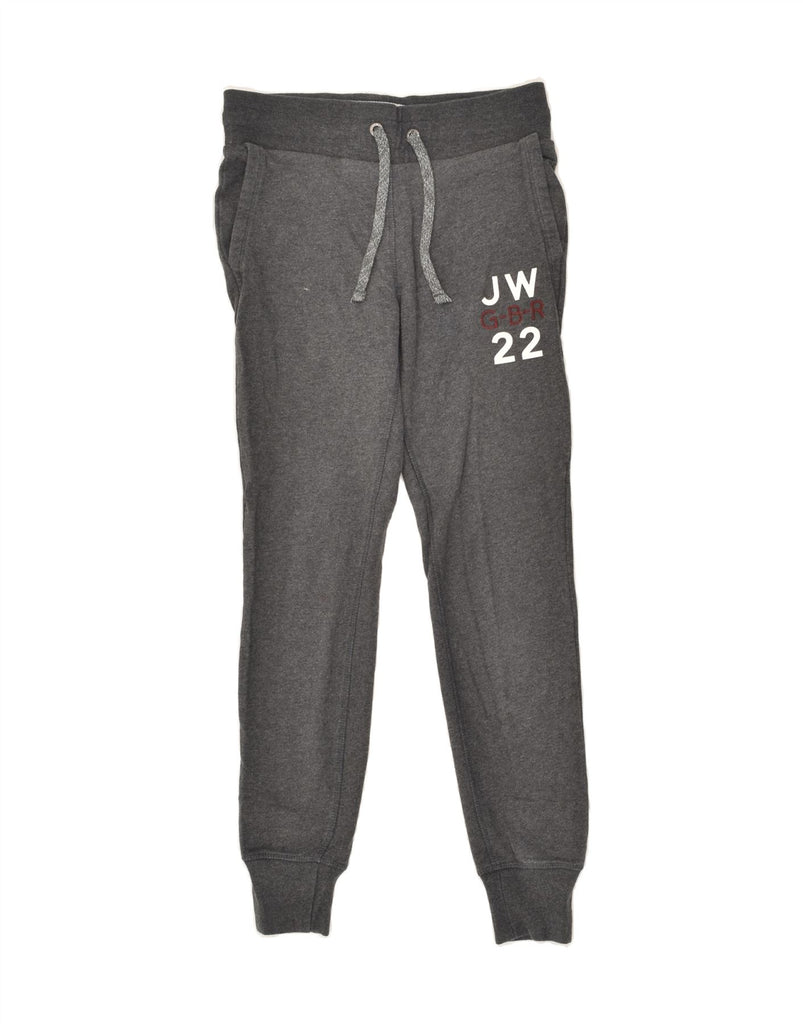 JACK WILLS Womens Graphic Tracksuit Trousers Joggers UK 4 XS  Grey Cotton | Vintage Jack Wills | Thrift | Second-Hand Jack Wills | Used Clothing | Messina Hembry 