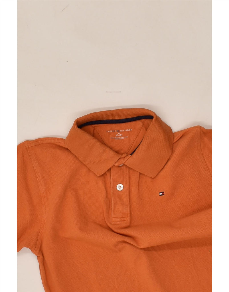 TOMMY HILFIGER Boys Polo Shirt 9-10 Years Medium Orange Cotton | Vintage Tommy Hilfiger | Thrift | Second-Hand Tommy Hilfiger | Used Clothing | Messina Hembry 