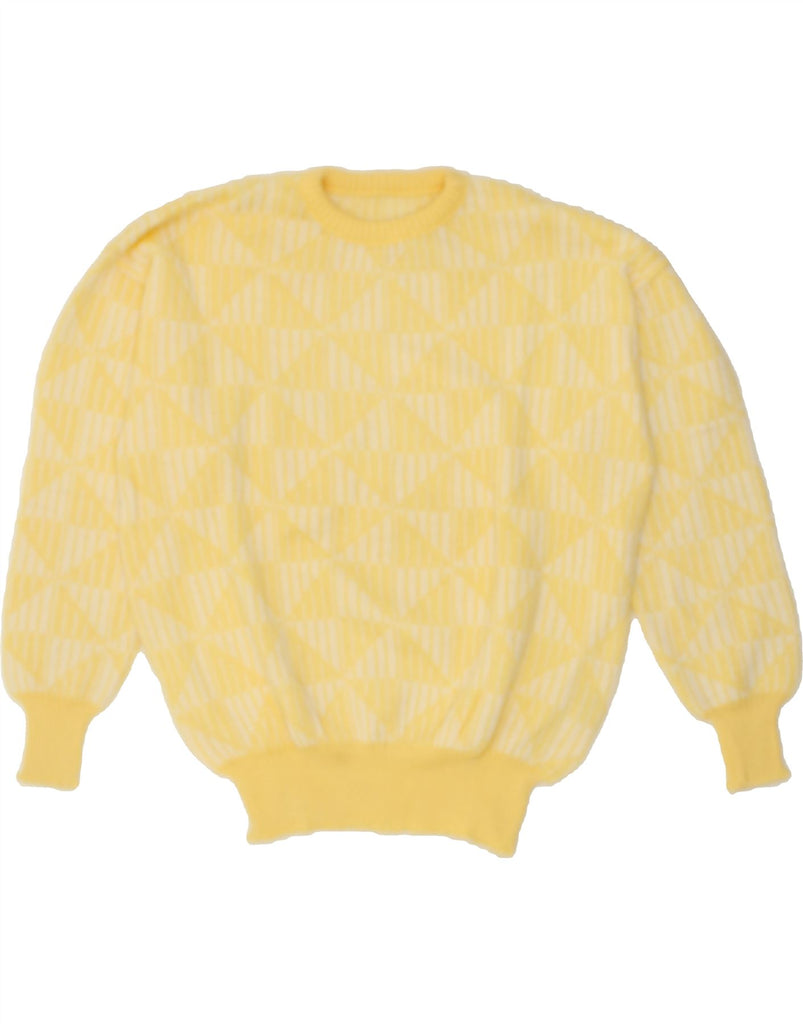 VINTAGE Womens Crew Neck Jumper Sweater UK 20 2XL Yellow Geometric | Vintage Vintage | Thrift | Second-Hand Vintage | Used Clothing | Messina Hembry 