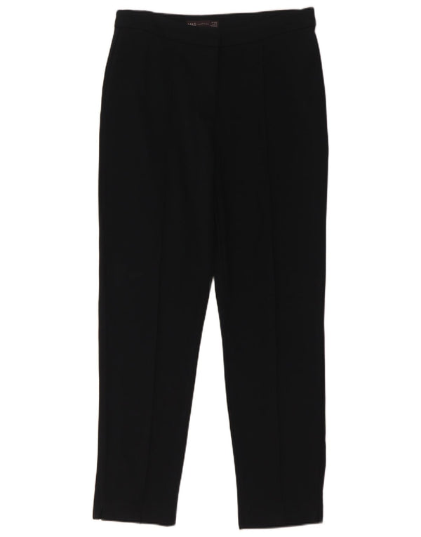 Marks & Spencer Womens Slim Casual Trousers UK 10 Small W29 L28 Navy Blue