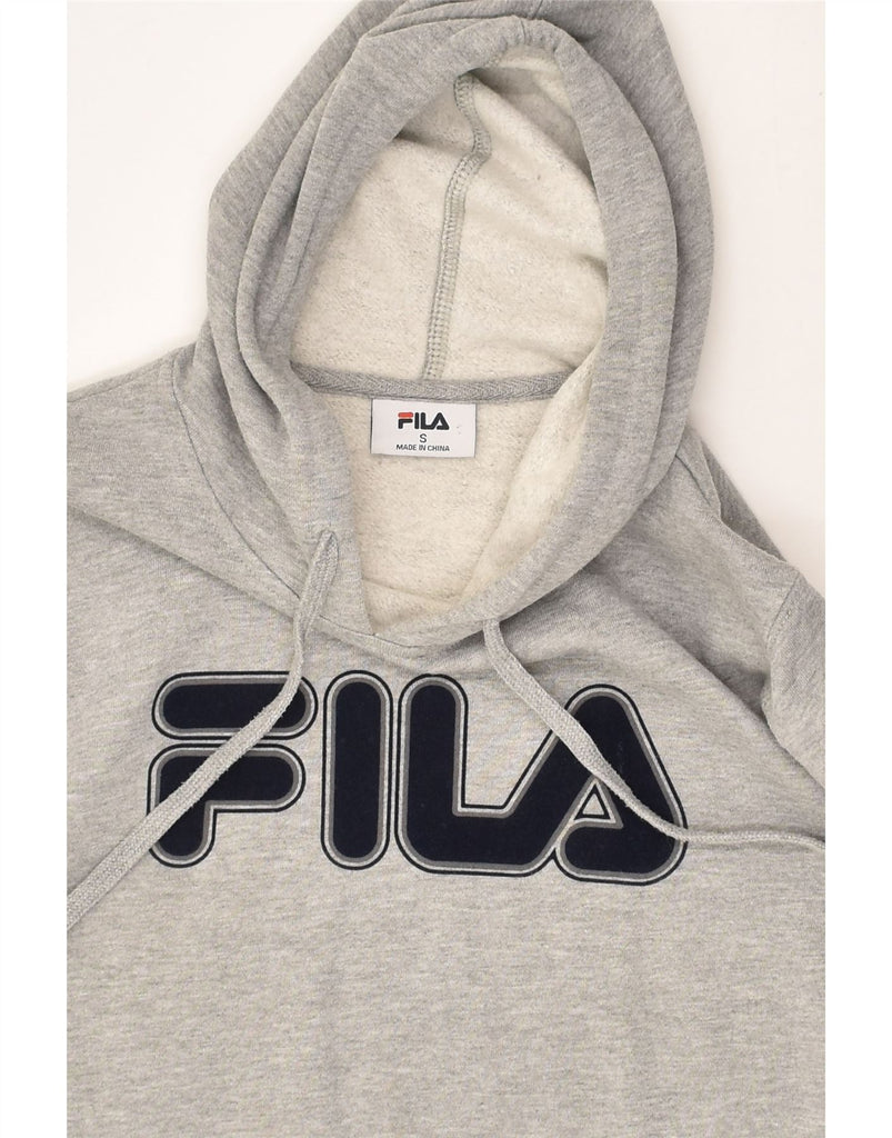 FILA Mens Graphic Hoodie Jumper Small Grey Cotton | Vintage Fila | Thrift | Second-Hand Fila | Used Clothing | Messina Hembry 