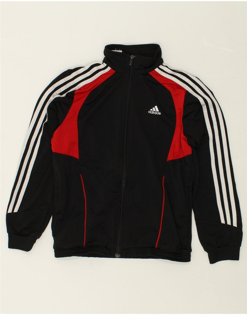 ADIDAS Boys Graphic Tracksuit Top Jacket 11-12 Years Black Colourblock | Vintage Adidas | Thrift | Second-Hand Adidas | Used Clothing | Messina Hembry 