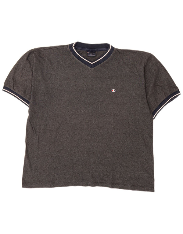 Champion Mens T-Shirt Top XL Navy Blue Flecked Cotton