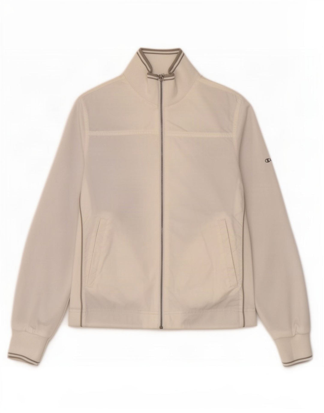 Champion Womens Tracksuit Top Jacket UK 14 Medium White Polyamide