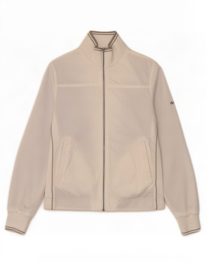 Champion Womens Tracksuit Top Jacket UK 14 Medium White Polyamide