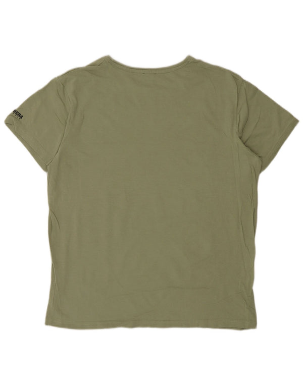 Carrera Mens Graphic T-Shirt Top Large Green Cotton