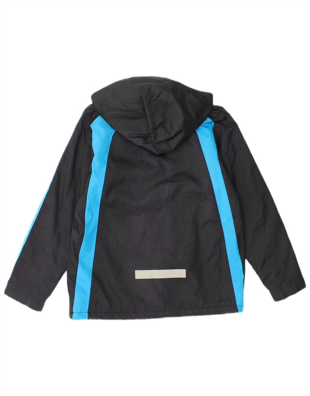 ADIDAS Boys Hooded Windbreaker Jacket 7-8 Years Navy Blue Colourblock