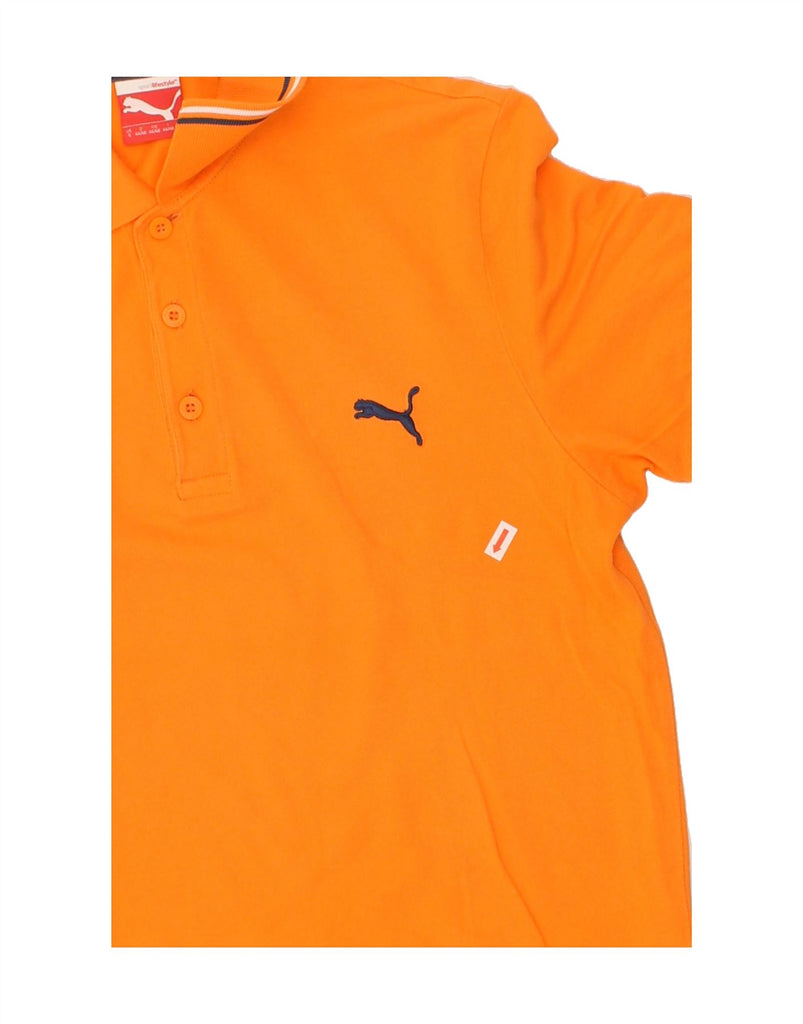 PUMA Mens Polo Shirt Small Orange Cotton | Vintage Puma | Thrift | Second-Hand Puma | Used Clothing | Messina Hembry 