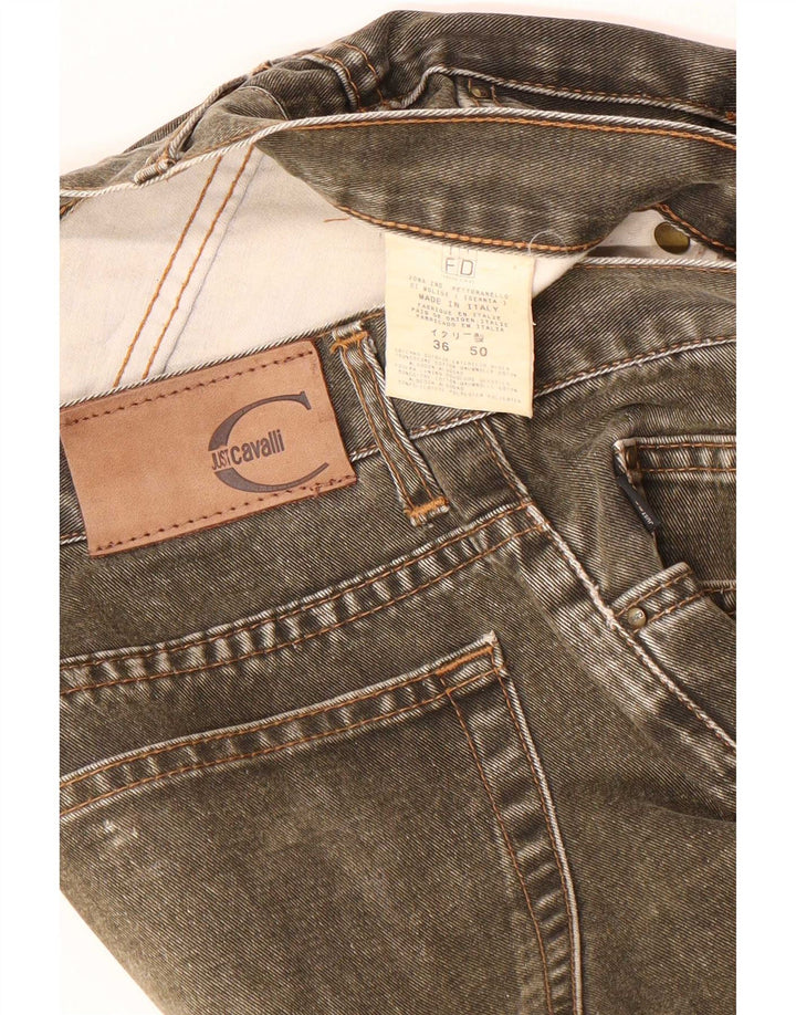 Just Cavalli Womens Straight Jeans W30 L30 Khaki Cotton