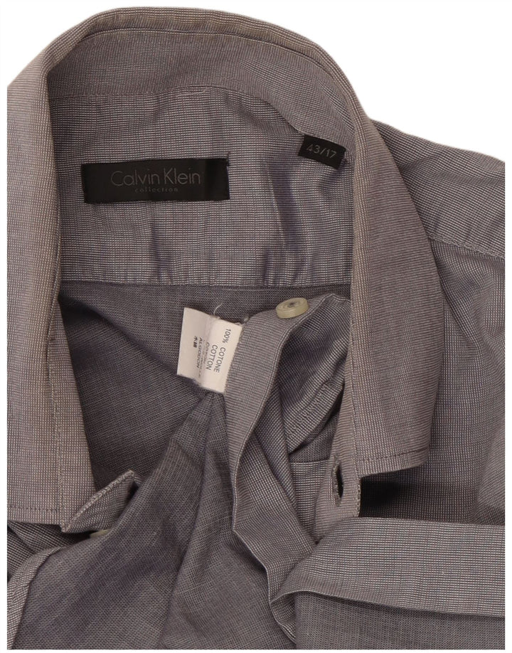 Calvin Klein Mens Shirt Size 43 17 XL Grey Cotton