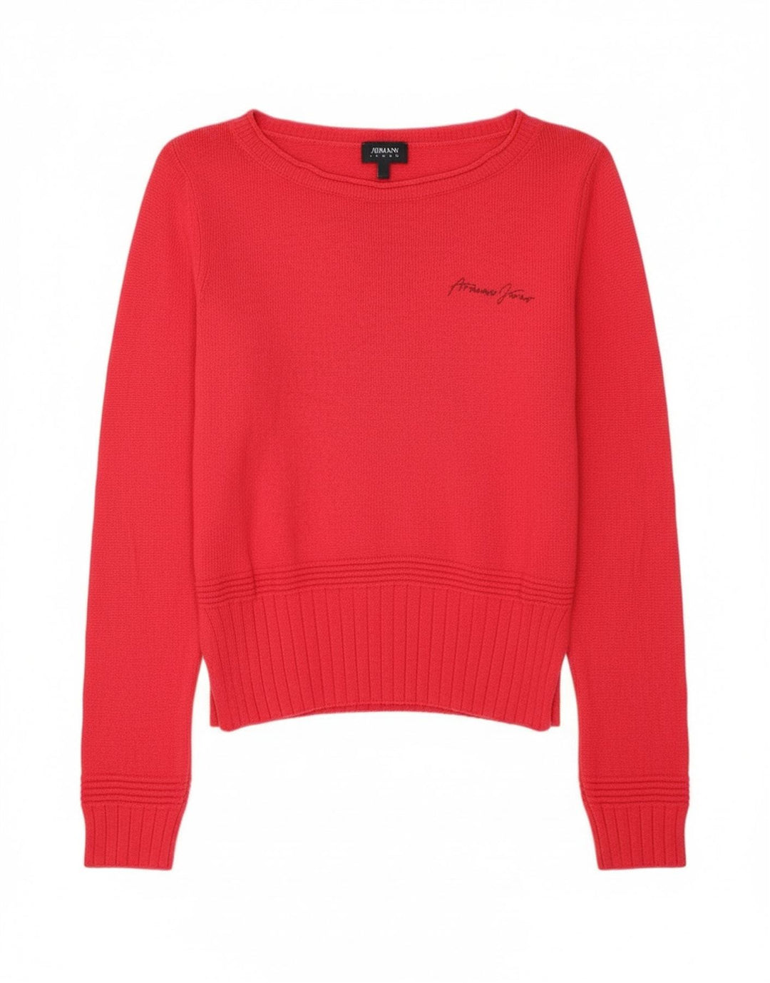 Armani Jeans Womens Crop Boat Neck Jumper Sweater UK 14 Medium Pink