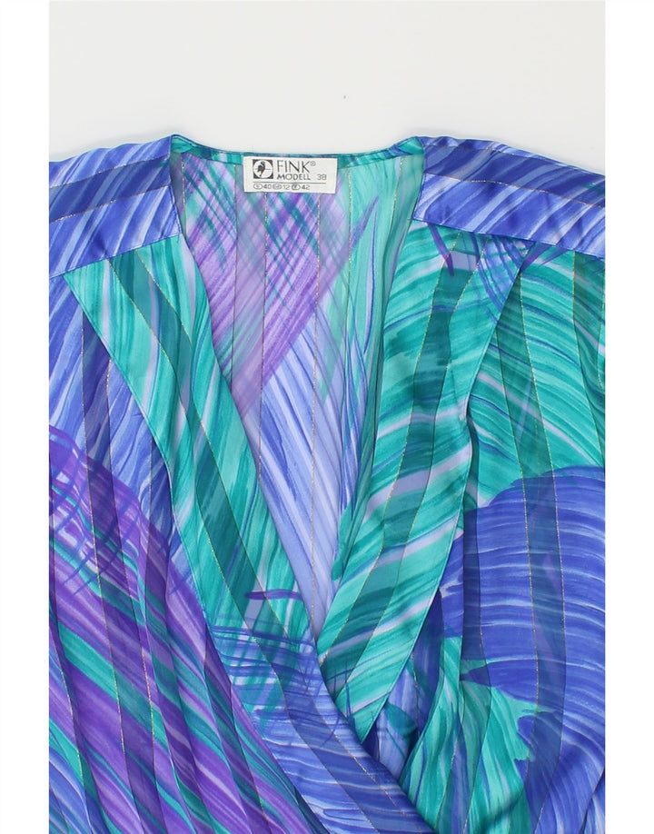 FINK MODELL Womens Abstract Pattern A-Line Dress EU 38 Medium Blue Vintage Fink Modell and Second-Hand Fink Modell from Messina Hembry 