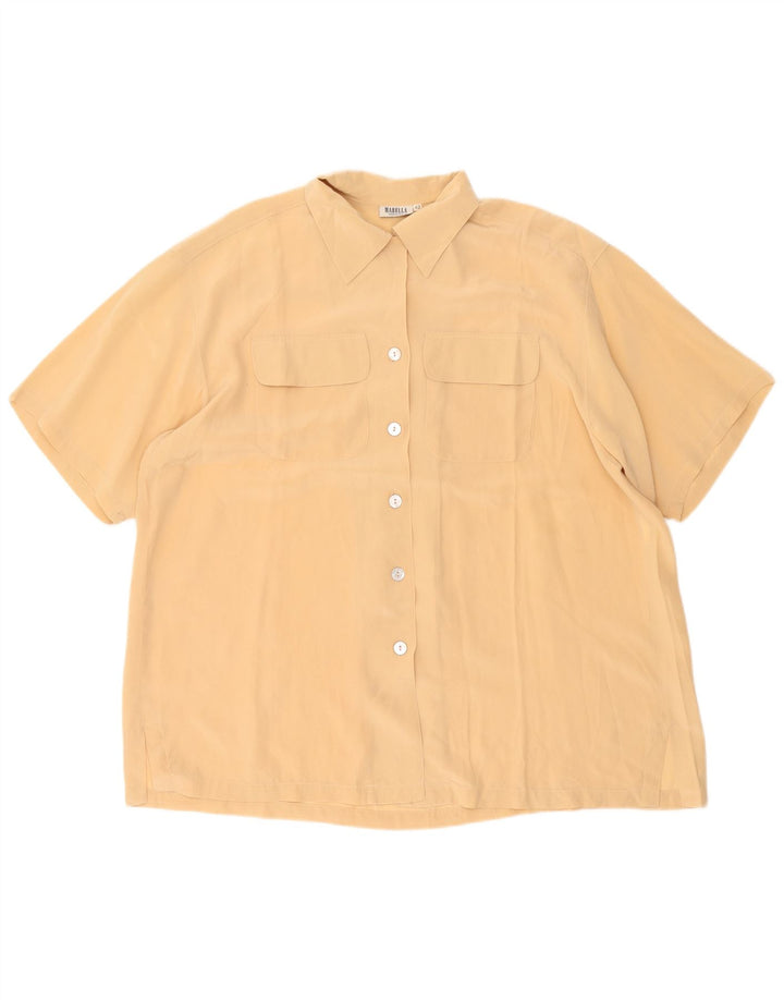 Marella Womens Oversized Short Sleeve Shirt Blouse IT 42 Medium Beige