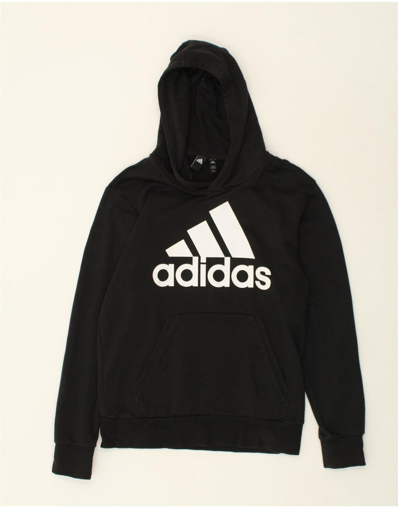 ADIDAS Mens Graphic Hoodie Jumper Medium Black Cotton | Vintage Adidas | Thrift | Second-Hand Adidas | Used Clothing | Messina Hembry 