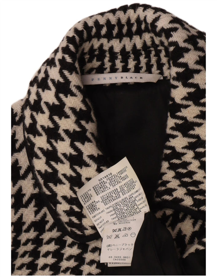 Penny Black Womens Oversized Overcoat UK 10 Small Black Houndstooth Wool