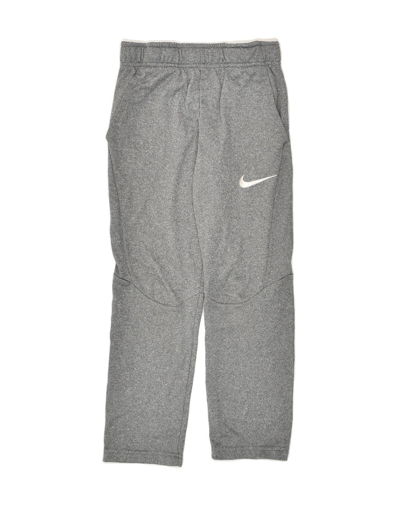 NIKE Boys Dri Fit Tracksuit Trousers 10-11 Years Medium Grey Polyester | Vintage Nike | Thrift | Second-Hand Nike | Used Clothing | Messina Hembry 