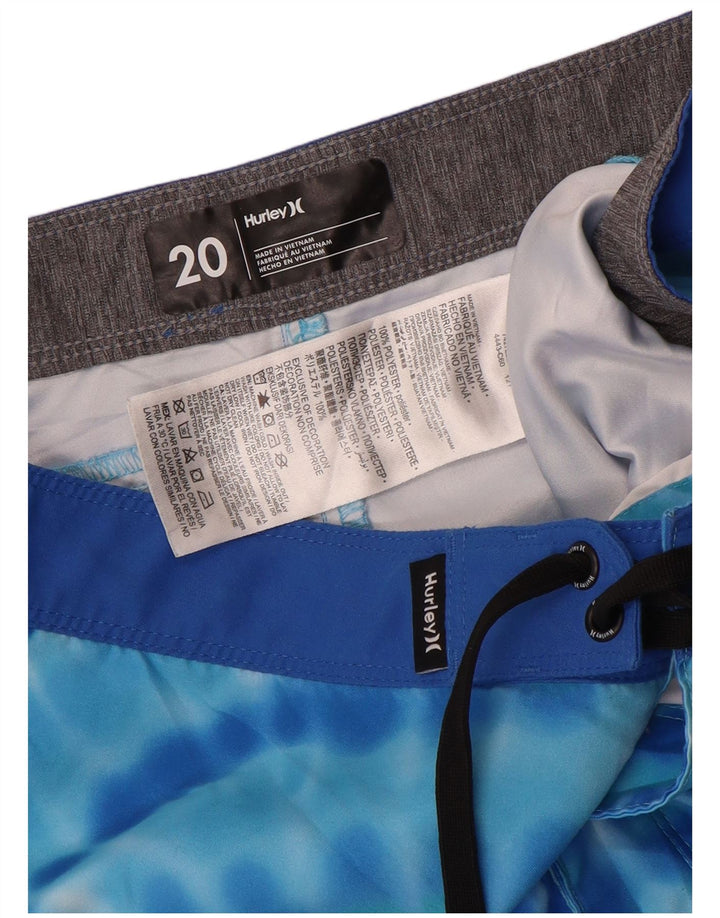 Hurley Boys Swimming Shorts 15-16 Years Blue Tie Dye Polyester