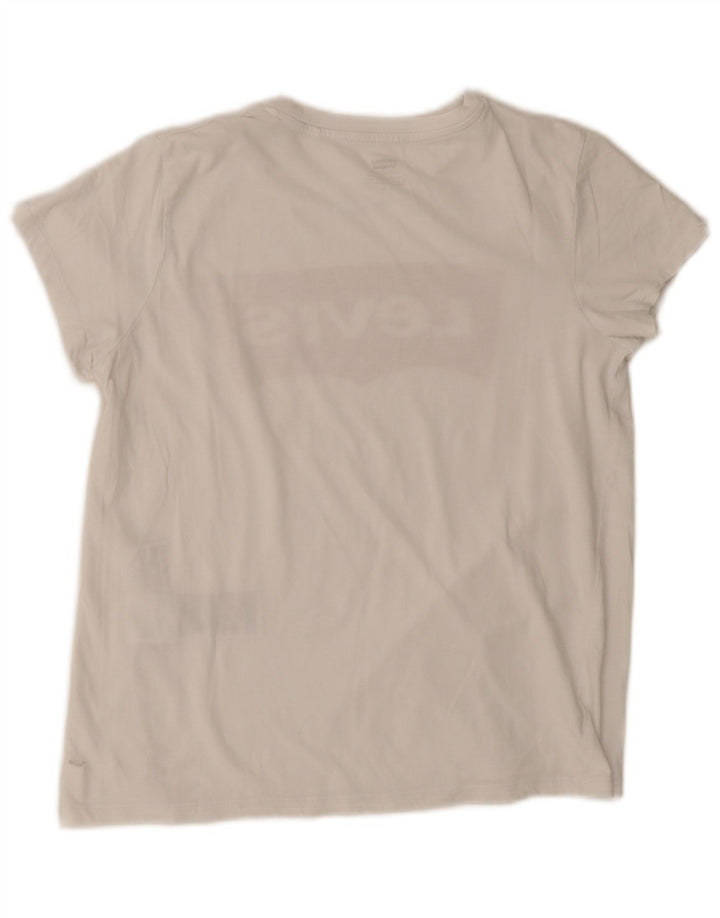 Levi's Womens Graphic T-Shirt Top UK 12 Medium White Cotton
