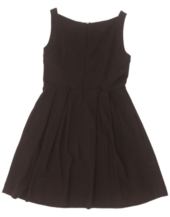 Vintage Womens Sleeveless A-Line Dress UK 12 Medium Black