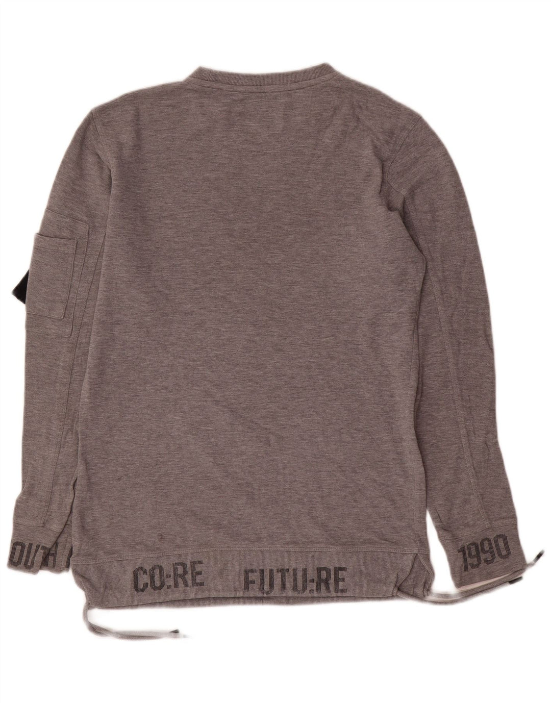 Jack & Jones Mens Graphic Sweatshirt Jumper Small Grey Cotton