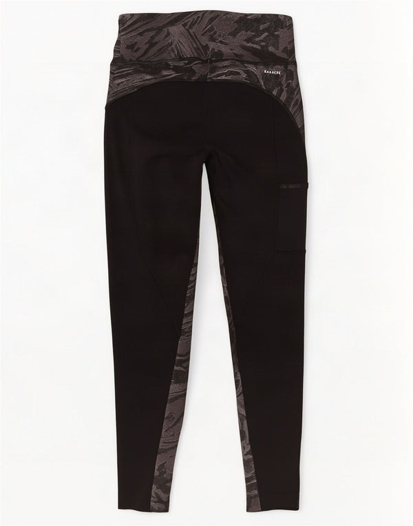 Adidas Womens Aeroready Leggings UK 8/10 Small Black Animal Print