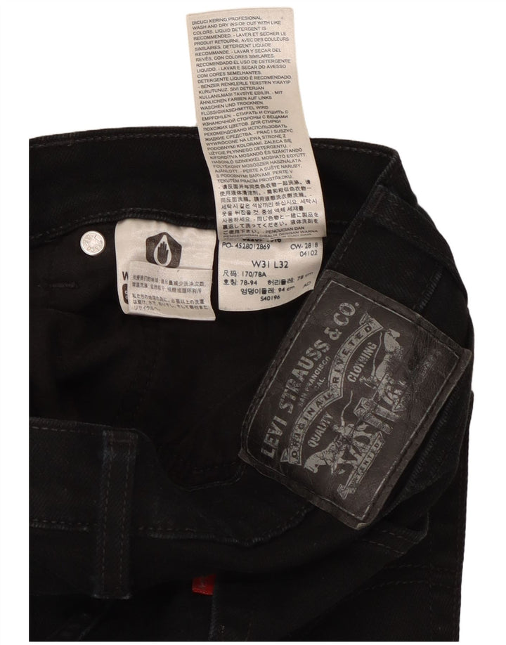 LEVI'S Mens Skinny Jeans W31 L29 Black Cotton