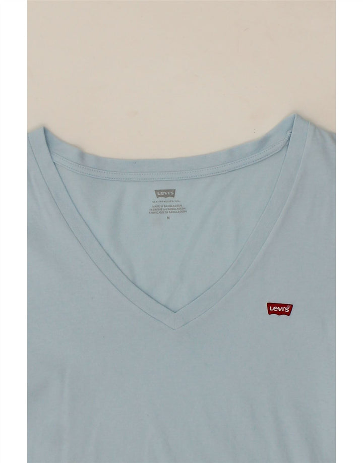 LEVI'S Womens T-Shirt Top UK 12 Medium Blue Cotton Vintage Levi's and Second-Hand Levi's from Messina Hembry 