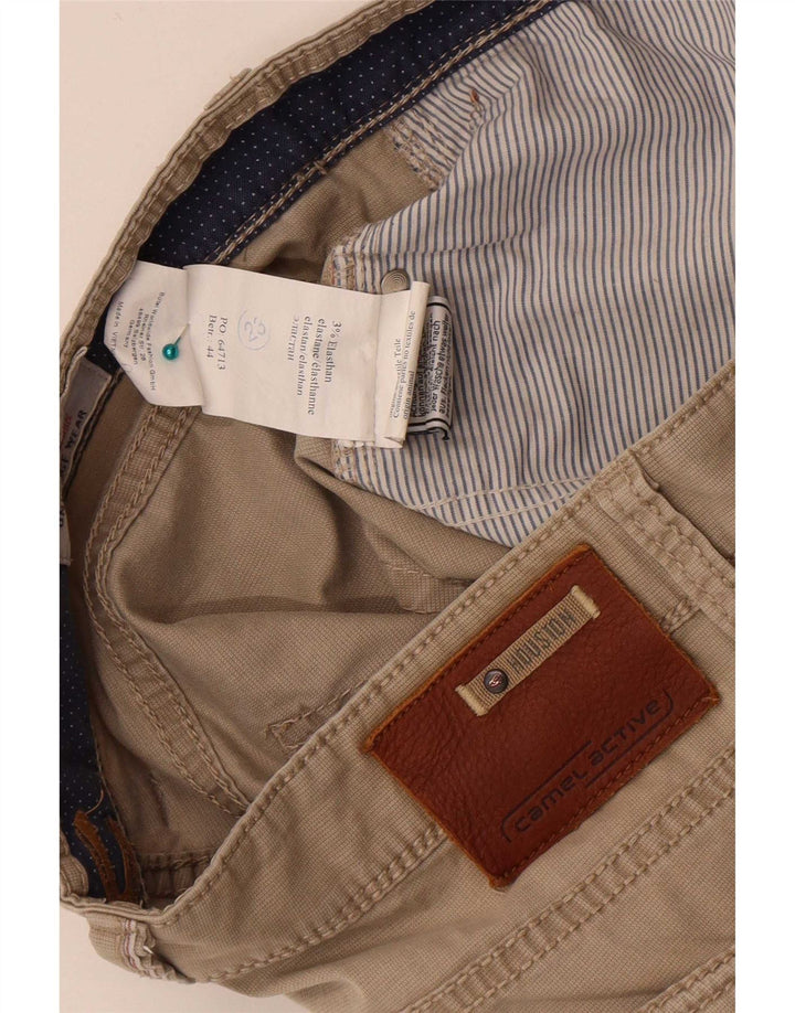 Camel Active Mens Straight Casual Trousers W33 L36 Beige Cotton
