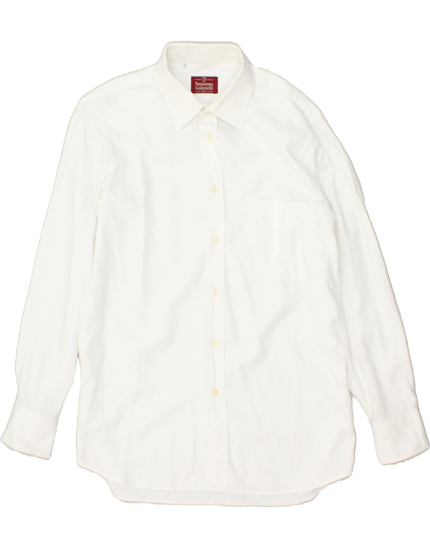 NAZARENO GABRIELLI Mens Slim Shirt Size 16 41 Large White