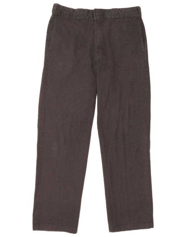 Dickies Mens Straight Chino Trousers W34 L32 Black Polyester