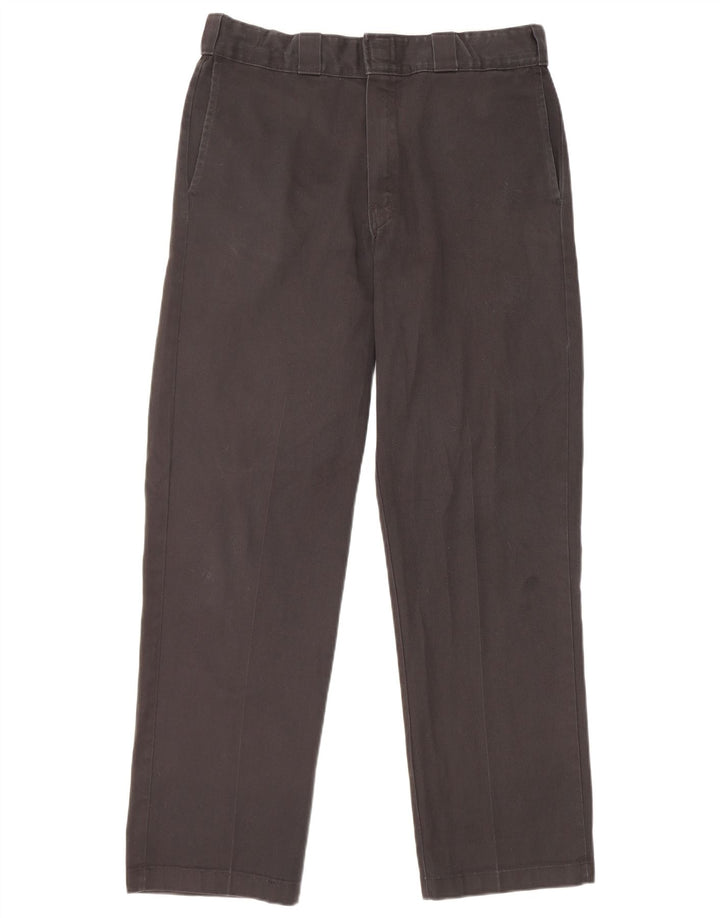 Dickies Mens Straight Chino Trousers W34 L32 Black Polyester