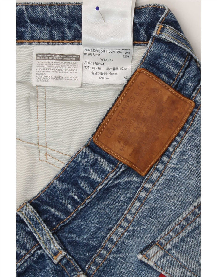 Levi's Mens Distressed Straight Jeans W32 L30 Blue Cotton