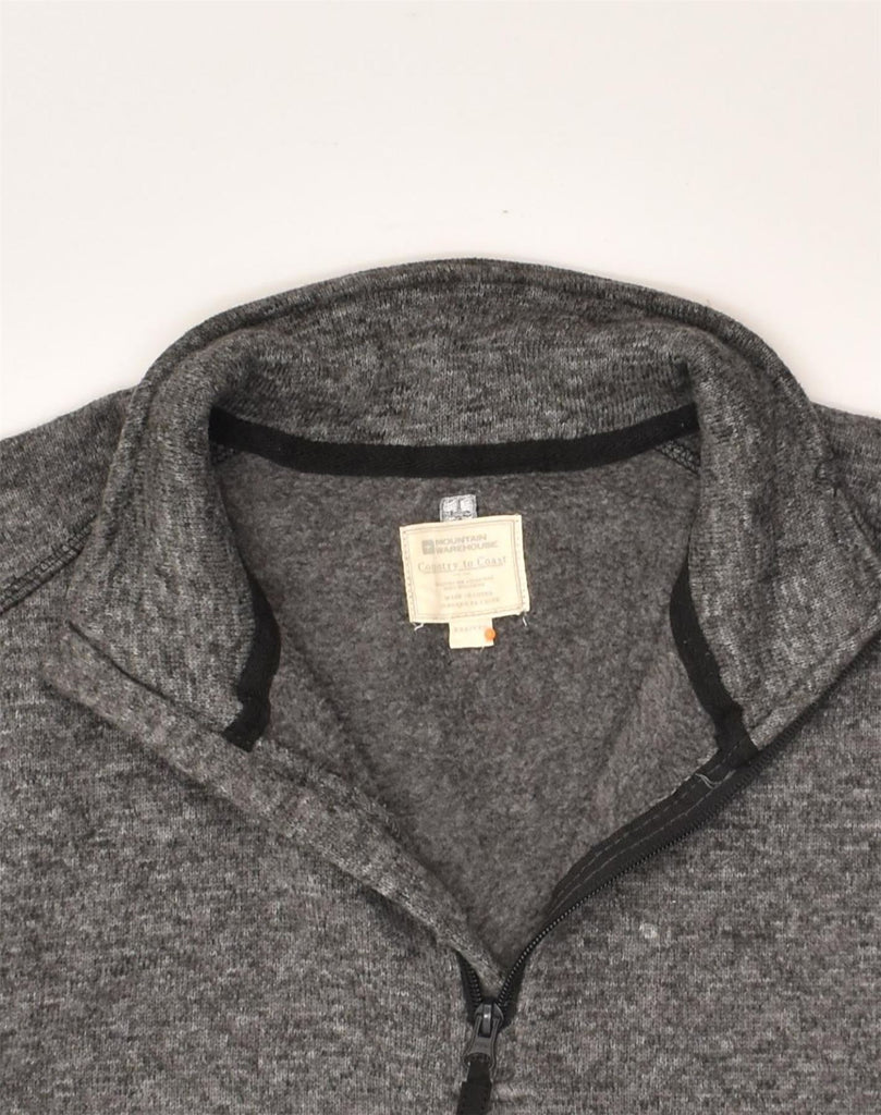 MOUNTAIN WAREHOUSE Mens Zip Neck Jumper Sweater 2XL Grey Flecked Polyester | Vintage Mountain Warehouse | Thrift | Second-Hand Mountain Warehouse | Used Clothing | Messina Hembry 