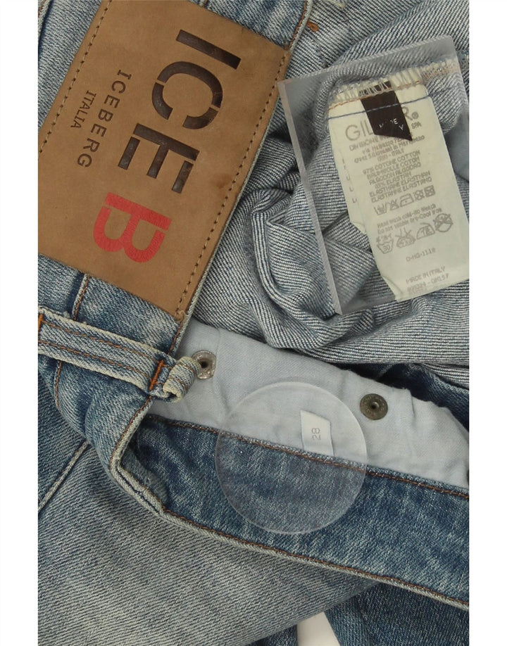 ICEBERG Womens Graphic Straight Jeans W28 L34 Blue Cotton Vintage Iceberg and Second-Hand Iceberg from Messina Hembry 