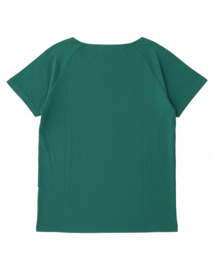 LES COPAINS Womens T-Shirt Top IT 40 Small Green Cotton