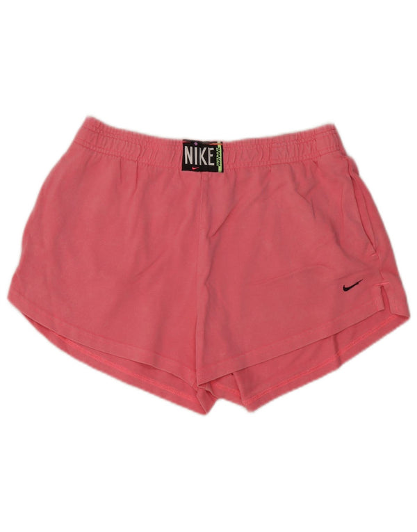 Nike Womens Sport Shorts UK 14 Medium  Pink Cotton