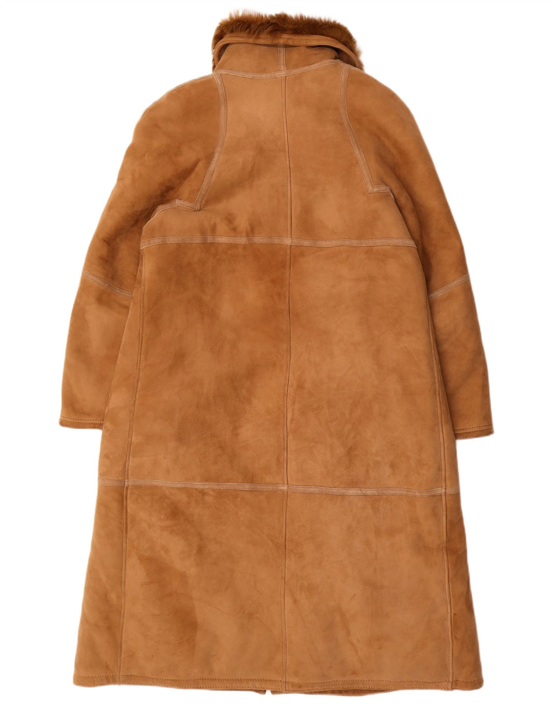 VINTAGE Womens Oversized Shearling Coat IT 44 Medium Brown Shearling