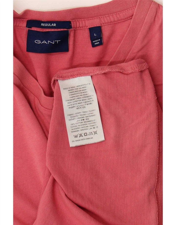 Gant Mens Regular T-Shirt Top Large Pink Cotton