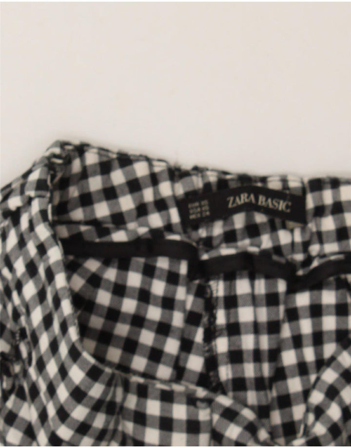 ZARA Womens Slim Chino Trousers W26 L26 Black Gingham Vintage Zara and Second-Hand Zara from Messina Hembry 