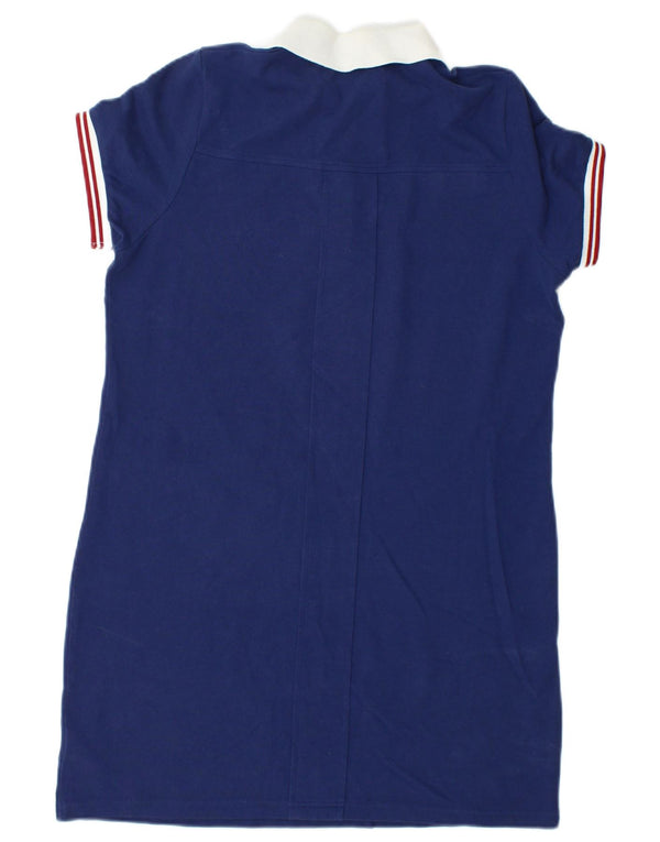 Fred Perry Womens Polo Dress UK 12 Medium Navy Blue Colourblock Cotton