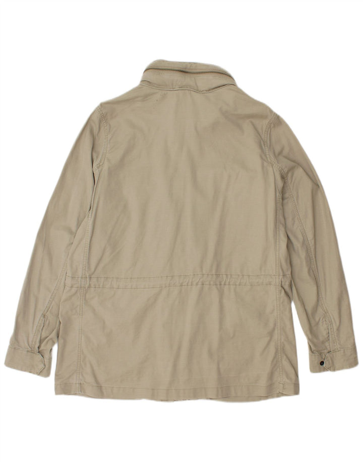 Lands End Womens Hooded Utility Jacket UK 14 Medium Green Cotton
