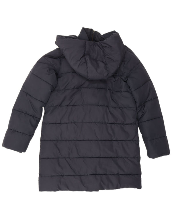 Hobbs Womens Hooded Oversized Padded Coat UK 8 Small Navy Blue Polyester