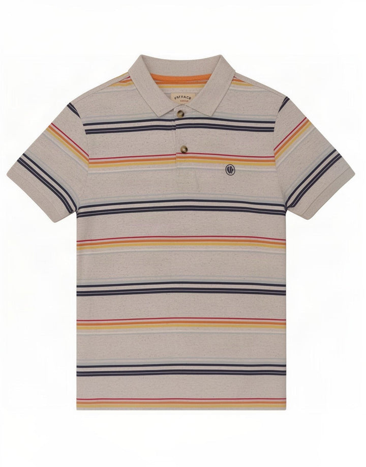 Fat Face Mens Polo Shirt Small Grey Striped