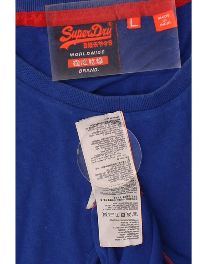 SUPERDRY Mens T-Shirt Top Large Blue Cotton Vintage Superdry and Second-Hand Superdry from Messina Hembry 
